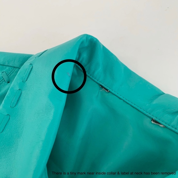 NYGARD | TURQUOISE LEATHER WOVEN LIGHTWEIGHT SHOWSTOPPER MOTO JACKET STATEMENT - Picture 8 of 12